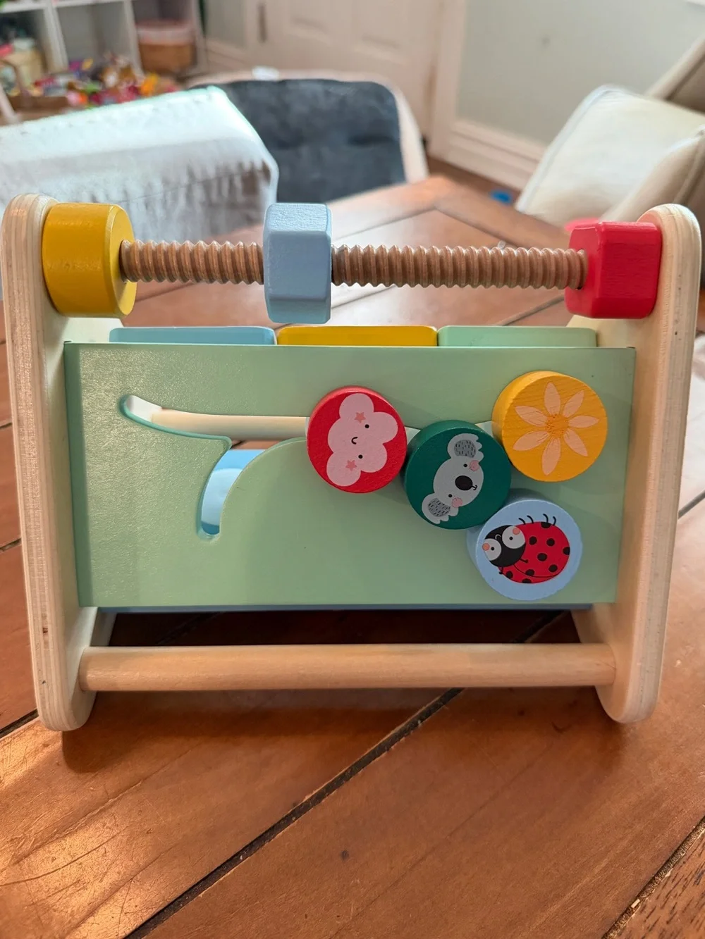 Fisher-Price Wooden Activity Triangle, 3-Sided Fine Motor Toy